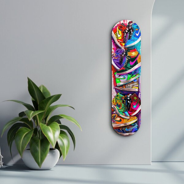 Colorful Sneakers edzett üvegkép, 20 x 80 cm