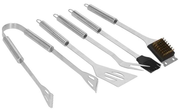 Springos rozsdamentes grill készlet, 20 darabos, grillszett táskában