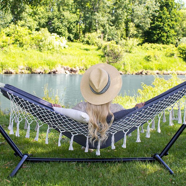 Springos kétszemélyes Függőágy - Szürke