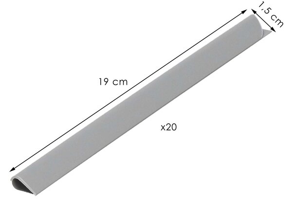 Springos 20 db-os Rögzítőkapcsok kerítésszalaghoz, 19cm - Világosszürke