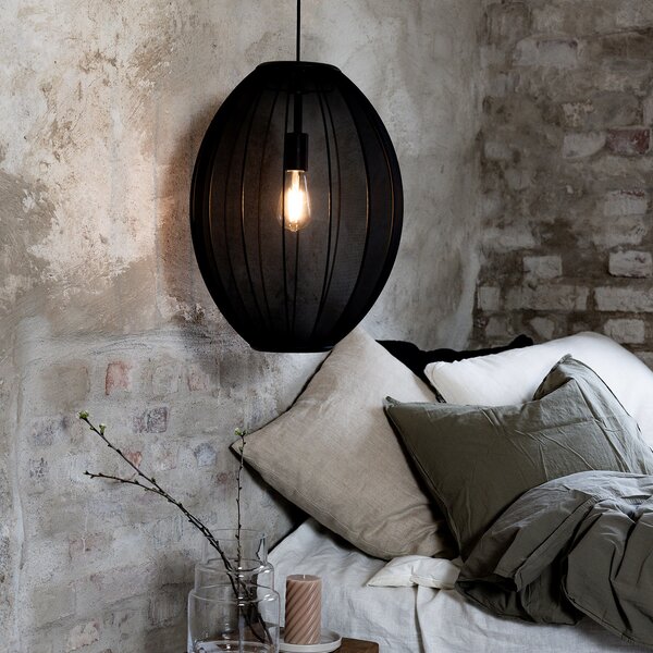 Függőlámpa Markslöjd, Florence, dimmable, Fekete, Nappali, Szövet / Textília, Skandináv