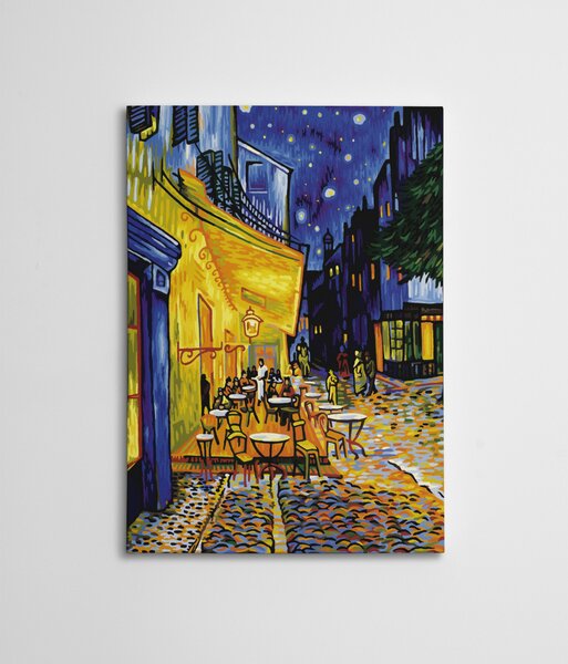 WY73 Van Gogh Kávéházi terasz éjjel vászonkép, 70 x 100 cm