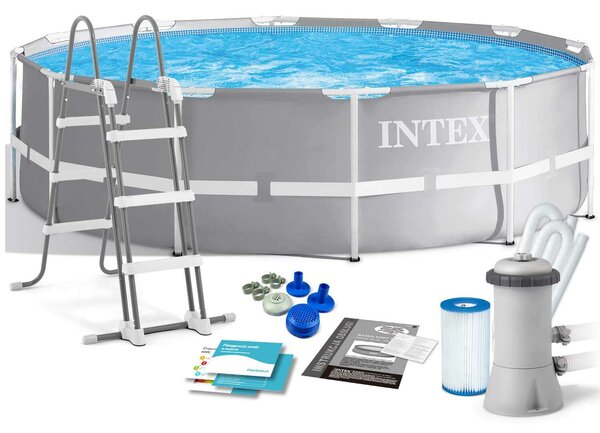 Intex Prism Frame Prémium Fémvázas medence 366x99cm vízforgató, létra (26716NP)