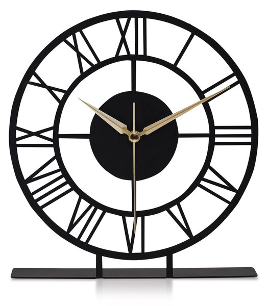 Roman fekete fém falióra, Ø25 cm