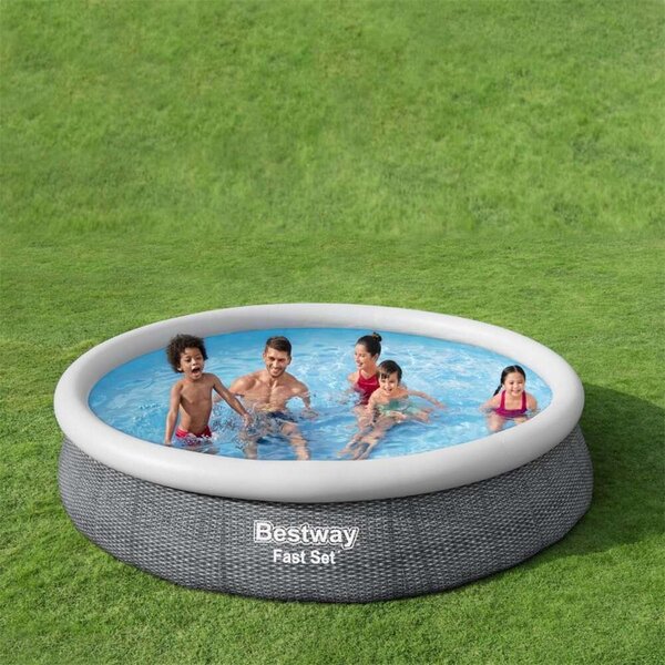 Bestway Belvedere 366x76cm Puhafalú medence vízforgatóval és szűrőbetéttel (FFA506) - szürke