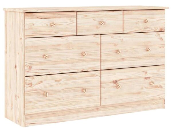 VidaXL ALTA Fenyőfa Komód - 7 Fiók - 112x35x73 cm
