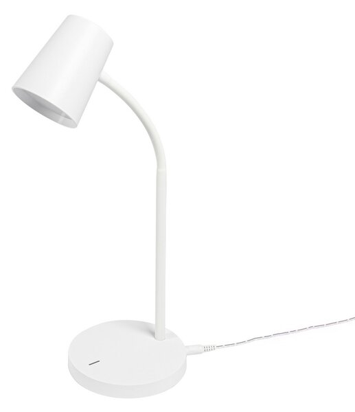 Asztali lámpa Lindby, Ailina, dimmable, Fehér, Dolgozószoba / iroda, Műanyag, Modern