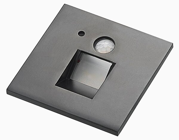 Neru Square LED Beépített Fali Lámpa Érzékelővel Black