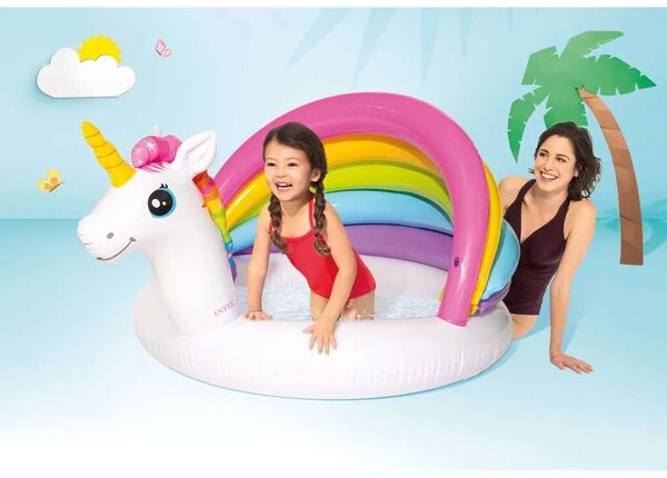 Intex 127x102x69cm felfújható Pancsoló - Unikornis (57113NP) - fehér