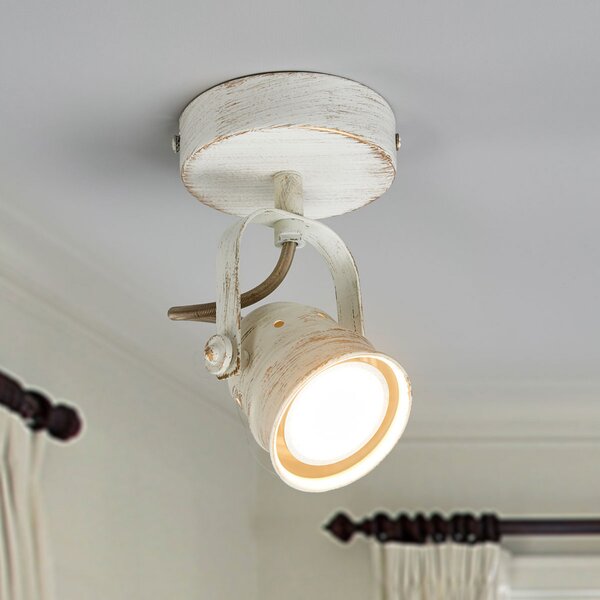Fali Lámpa Lindby, Leonor, dimmable, Fehér, Nappali, Fém, Vintage