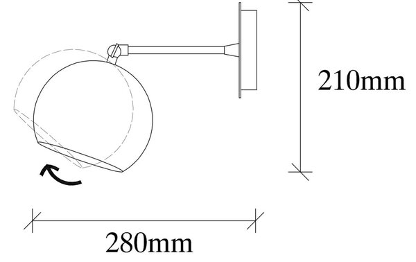 Sivani MR-709 fekete fém falilámpa