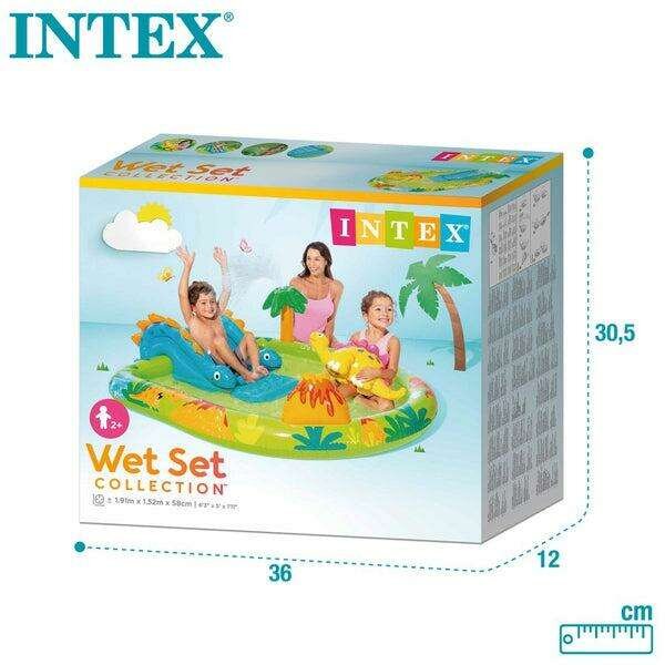 Intex 191x152x58cm felfújható Medence (57166NP) - Dínó - zöld-kék