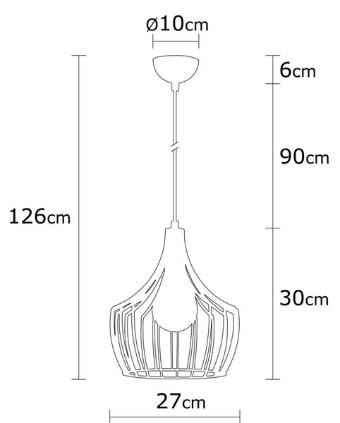 Mezopotamya N-1278 réz fém függőlámpa, Ø27 cm