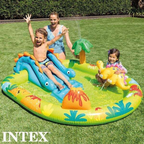 Intex 191x152x58cm felfújható Medence (57166NP) - Dínó - zöld-kék