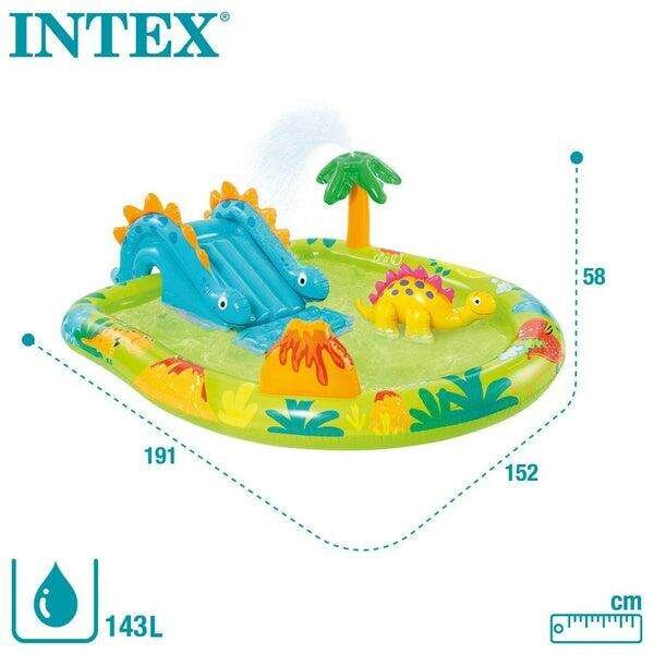 Intex 191x152x58cm felfújható Medence (57166NP) - Dínó - zöld-kék