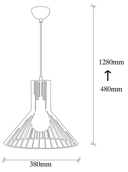 Fellini MR-757 fekete fém függőlámpa, Ø38 cm