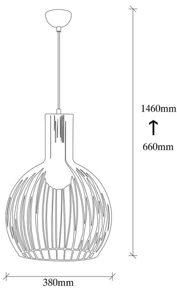 Fellini MR-756 fekete vas függőlámpa, Ø38 cm