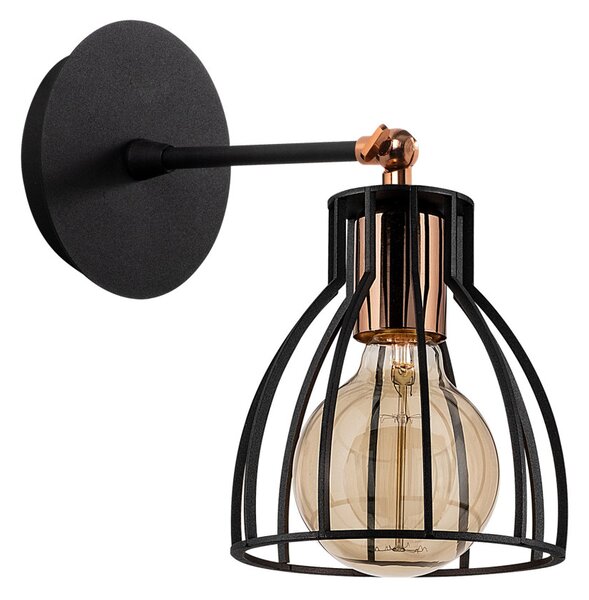 Kemah N-1238 fekete-bronz fém falilámpa
