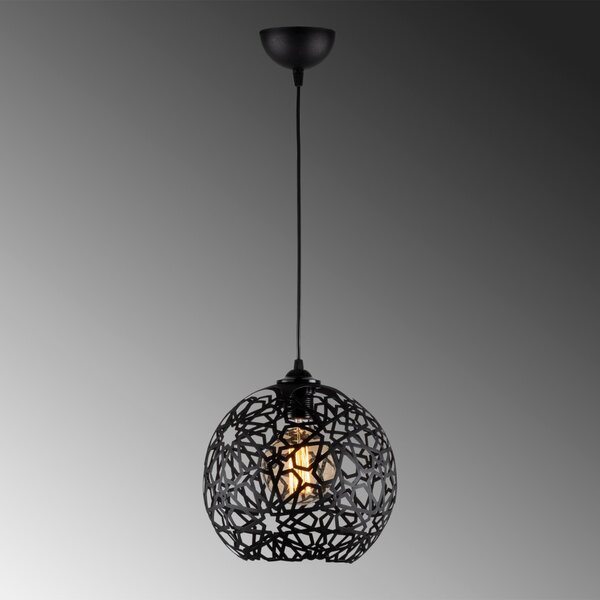Fellini MR 785 fekete vas függőlámpa, Ø25 cm