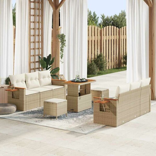 VidaXL Kerti Kanapé Szett 11 db 8-Ülőhelyek száma Beige és krém
