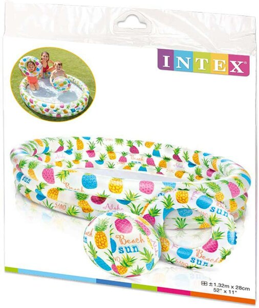Intex 132x28cm Medence készlet - Ananász (59469NP) - fehér