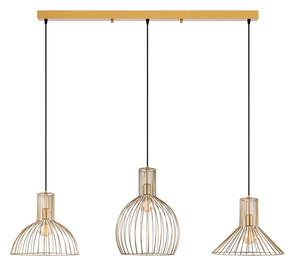 Tabut MR-768-1 arany fém függőlámpa, 148 x 38 cm, 3 izzós