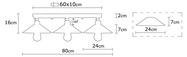 Berceste N-660 fekete fém függőlámpa, Ø80 cm, 3 izzós