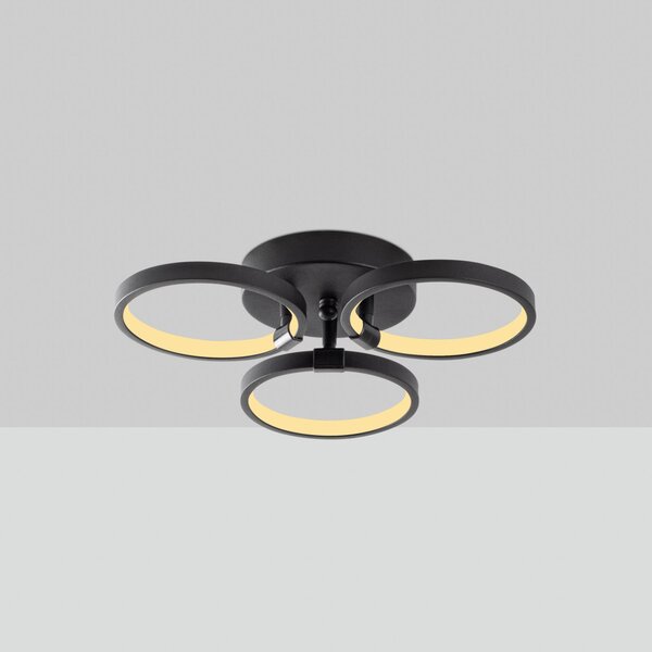 Halka-13310 fekete fém LED függőlámpa, 37 x 32 cm