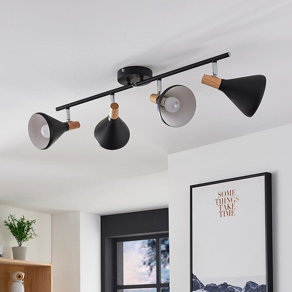Mennyezeti Lámpa Lindby, Arina, dimmable, Fekete, Hálószoba, Fém, Modern