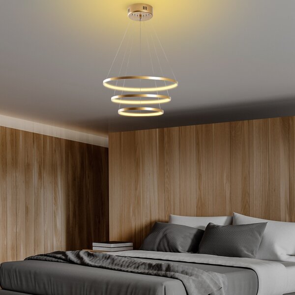 Simit 13700 arany fém LED függőlámpa, 50 x 50 cm
