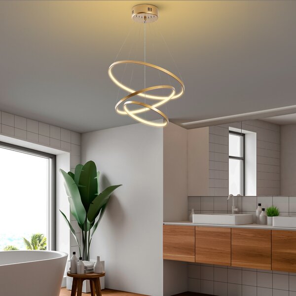 Simit 13700 arany fém LED függőlámpa, 50 x 50 cm