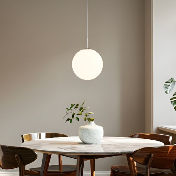 Függőlámpa Lindby, Marike, dimmable, Fehér, Nappali, Üveg, Modern