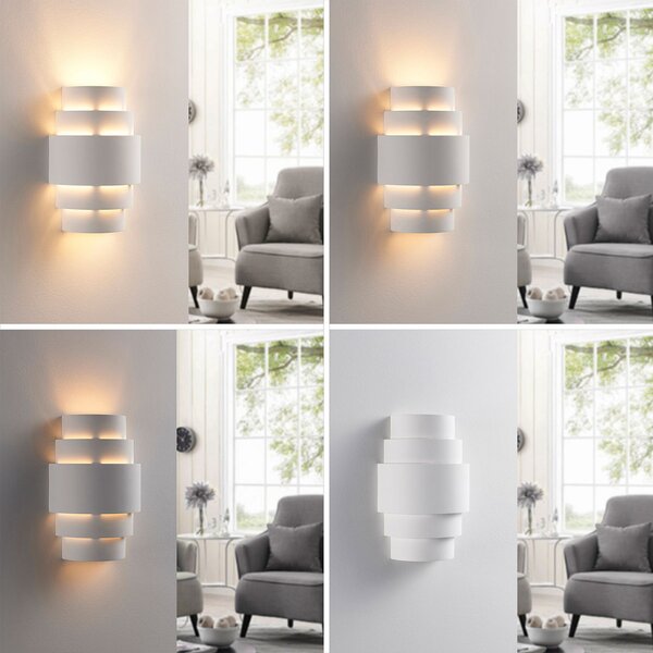 Fali Lámpa Lindby, Marit, dimmable, Fehér, Nappali, Gipsz / Agyag, Modern