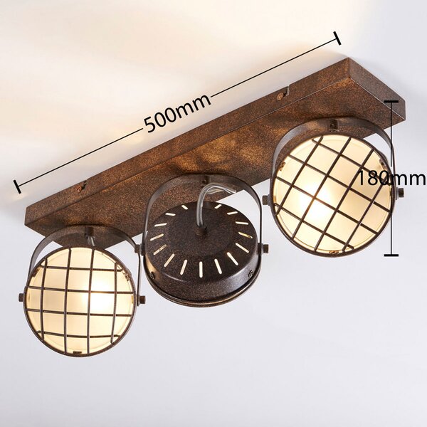 Mennyezeti Lámpa Lindby, Tamin, dimmable, Barna / Rozsdabarna, Nappali, Fém, Indusztriális dizájn