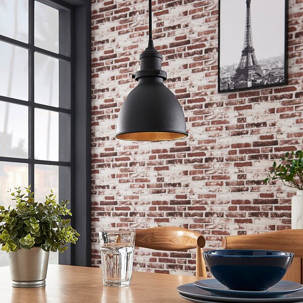 Függőlámpa Lindby, Jasminka, dimmable, Fekete, Konyha, Fém, Modern