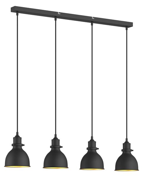 Függőlámpa Lindby, Jasminka, dimmable, Fekete, Konyha, Fém, Indusztriális dizájn