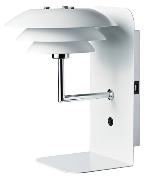 Fali Lámpa Dyberg Larsen, DL20 USB Shelf, dimmable, Fehér, Hálószoba, Fém, Skandináv