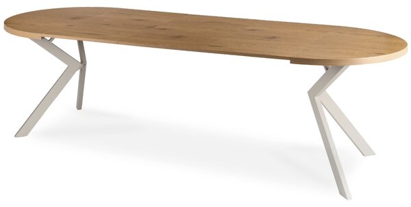 JAKS LUKAS bővíthető kerek étkezőasztal 100–250 cm – tölgy / kasmír