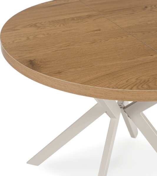 JAKS LUKAS bővíthető kerek étkezőasztal 100–250 cm – tölgy / kasmír