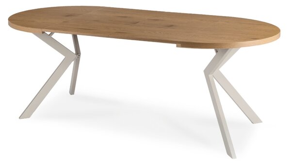 JAKS LUKAS bővíthető kerek étkezőasztal 100–250 cm – tölgy / kasmír