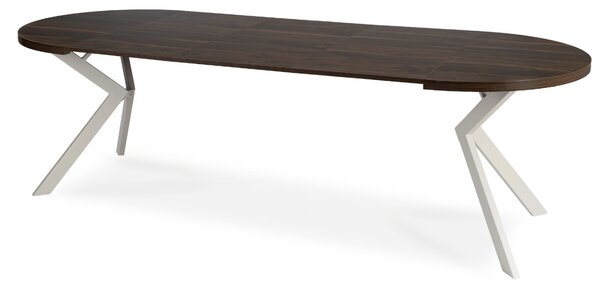 JAKS LUKAS bővíthető kerek étkezőasztal 100–250 cm – dió / kasmír