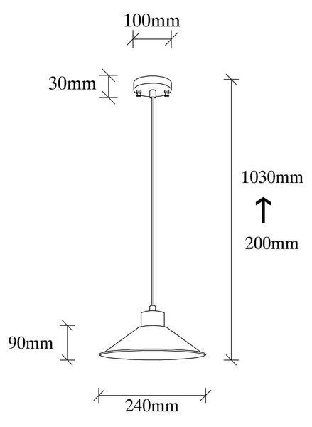 GMN-00005 kék fém függőlámpa fa alappal, Ø24 cm