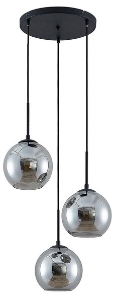 Függőlámpa Lindby, Jurian, dimmable, Szürke, Nappali, Üveg, Modern