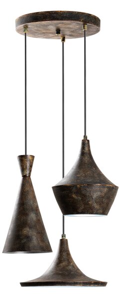 TOM-3556-RETRO antik fém függőlámpa, Ø45 cm, 3 izzós