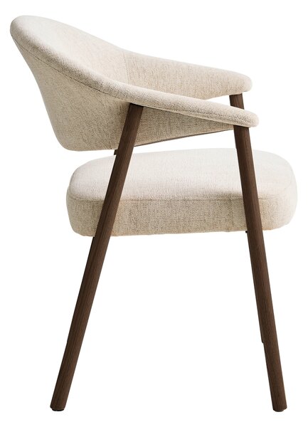 MAZZONI EXPORT Kárpitozott GARDA szék Krém Bézs / lakkozott füstölt tölgy