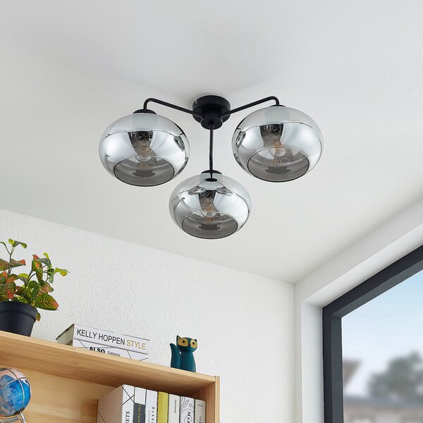 Mennyezeti Lámpa Lindby, Navidia, dimmable, Fekete, Nappali, Fém, Modern