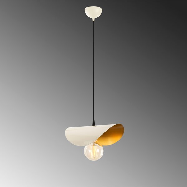 Sivani MR-829 fehér-arany fém függőlámpa, 30 x 17 cm