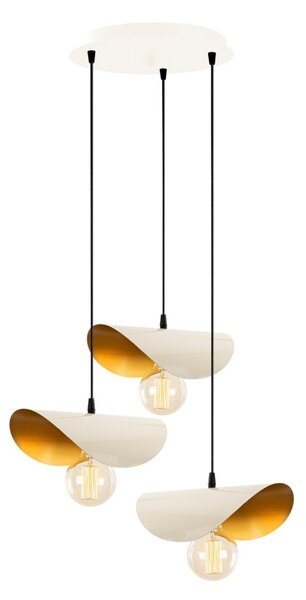 Sivani MR-964 fehér-arany fém függőlámpa, Ø45 cm, 3 izzós