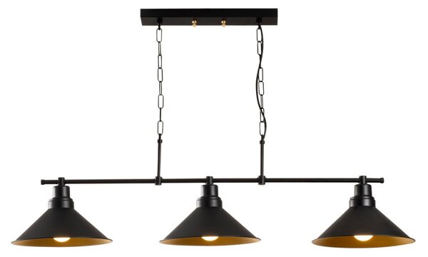 Sivani MR-835 fekete fém függőlámpa, 108 x 24 cm, 3 izzós
