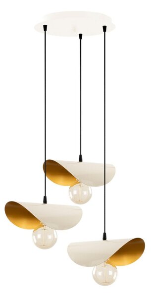 Sivani MR-964 fehér-arany fém függőlámpa, Ø45 cm, 3 izzós